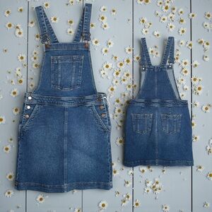 Boden Blue Denim Overall Dress Skirt US Sz 8 Cottagecore Farmhouse Chic EUC